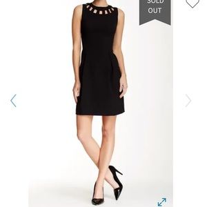Eliza J Sleeveless Cutout Bi-Stretch Flare Dress